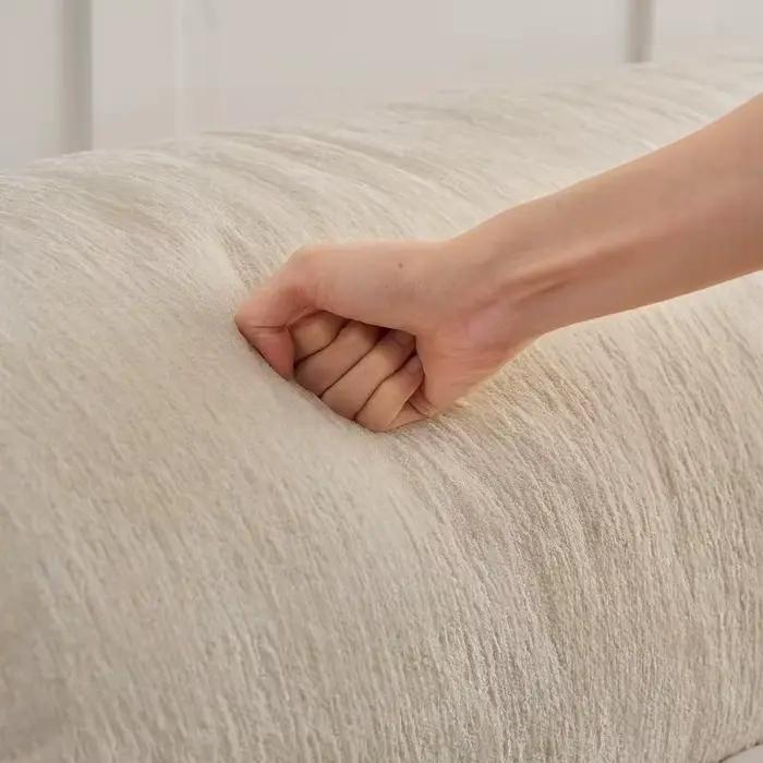 Lit double moderne et simple en tissu de luxe nordique