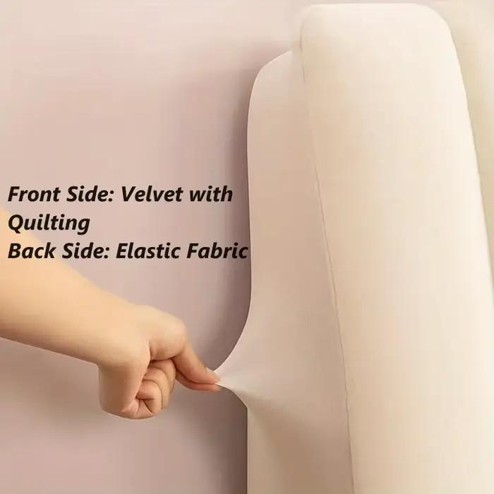 Housse de tête de lit matelassée en peluche courte de haute qualité