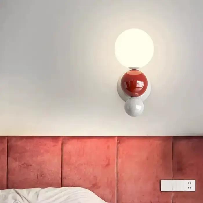 Chambre chevet mur LED lampe en forme de perle blanc couleur contrastée escalier couloir applique murale décoration