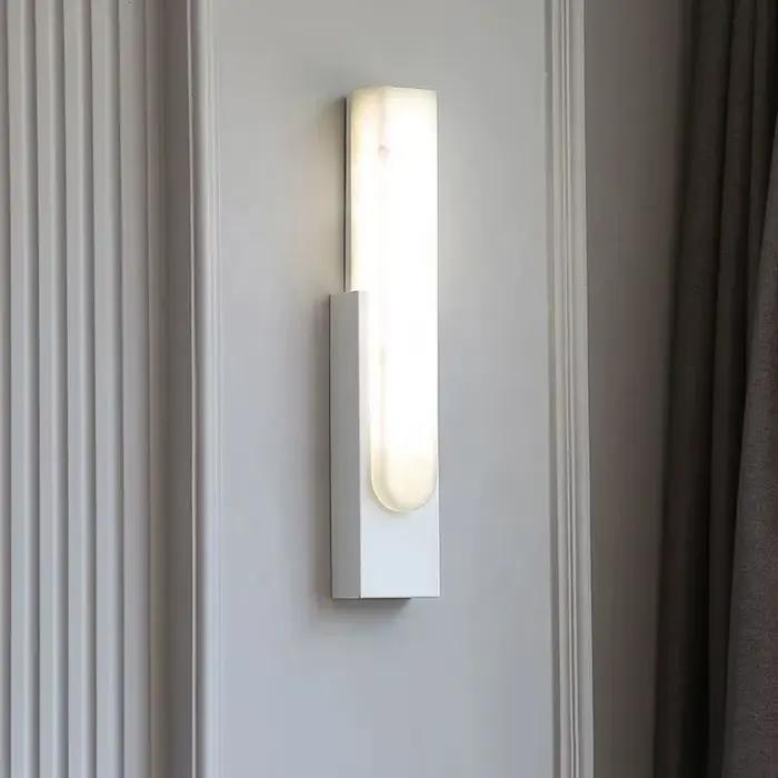 Nordique moderne chambre chevet mural luminaire appliques lampes Led marbre Simple créatif gris métal décor à la maison applique murale