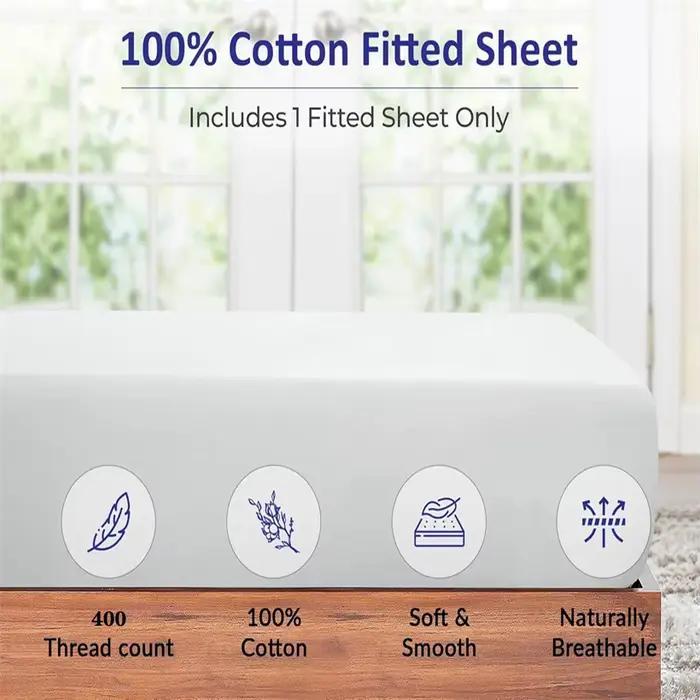 Drap-housse en coton égyptien doux avec élastiques