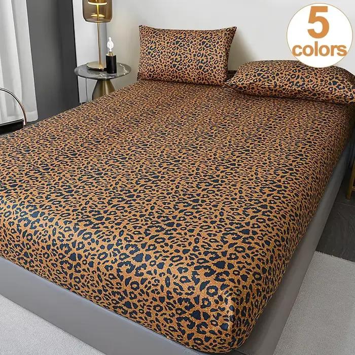 Drap-housse en microfibre imprimé léopard sauvage – Confort