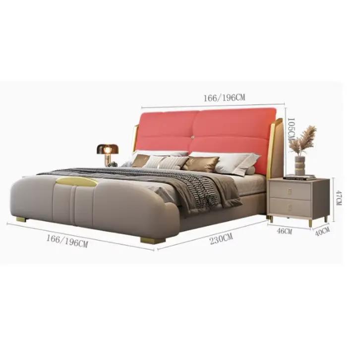 Sommeil fantaisie lit luxe nordique tête de lit Queen Size tables de nuit cadre Muebles Para dortoir chambre ensemble meubles