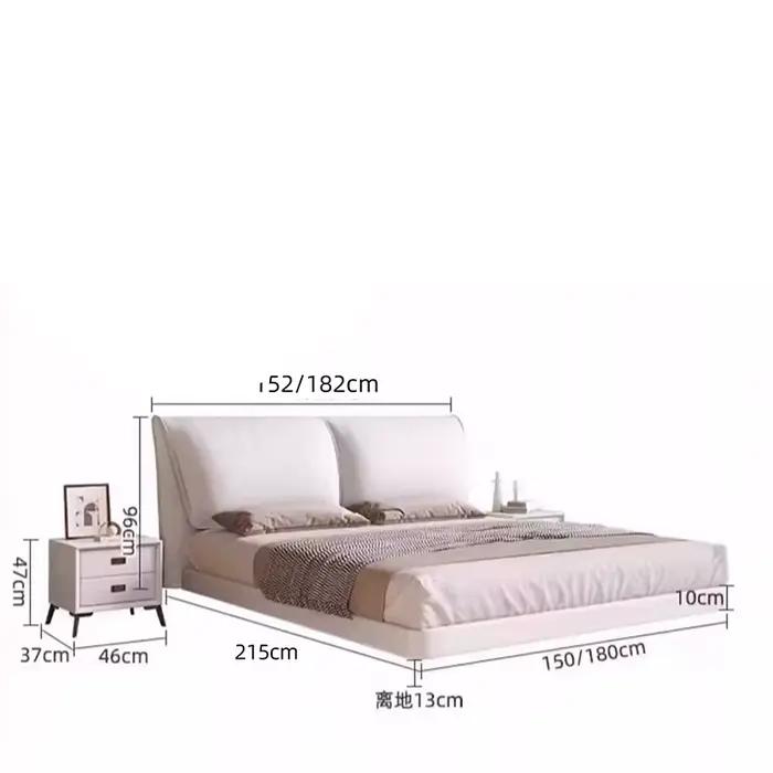 Lits de chambre à coucher flottants jumeaux 180x200 avec éclairage LED de luxe