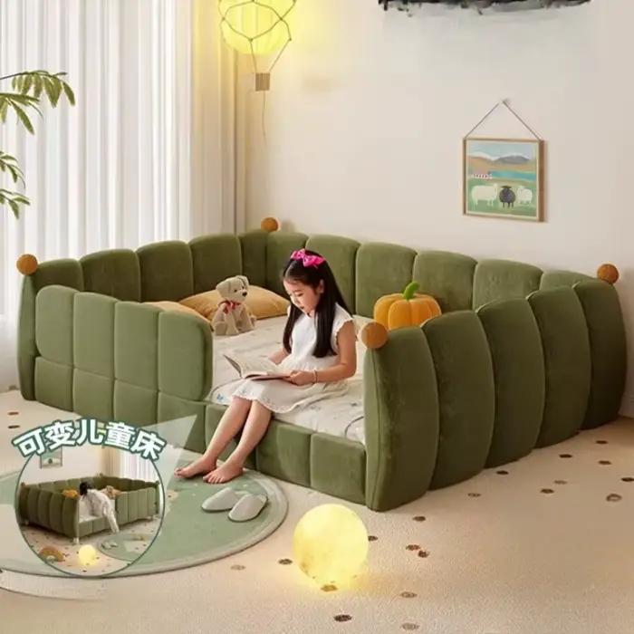 Lit double Queen Size avec tête de lit rembourrée