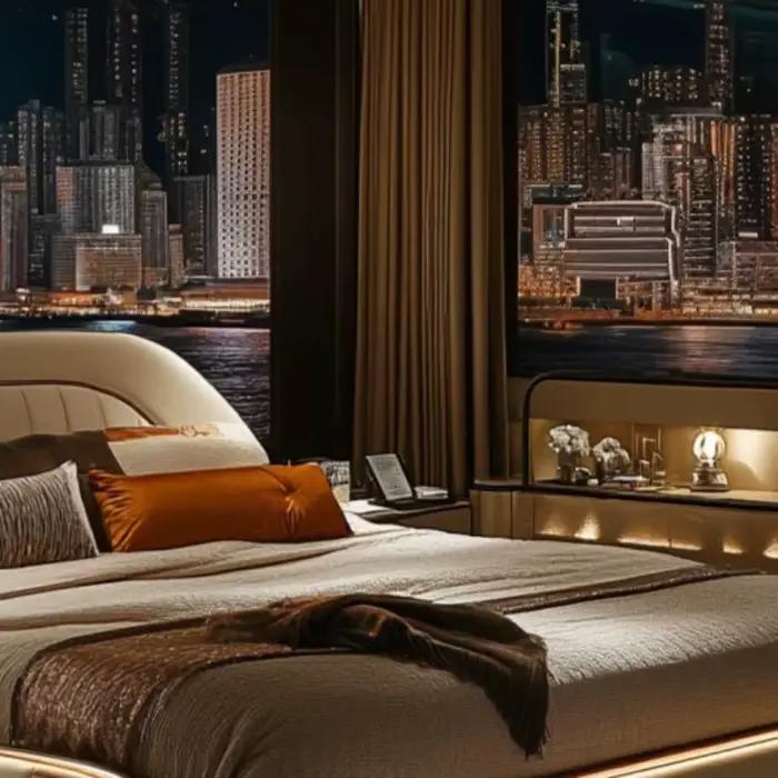 Luxueux Queen tête De lit cadre ensemble transformer sommeil Spaceto confortable retraite Camas De dortoir Cama Casal décoration De la maison