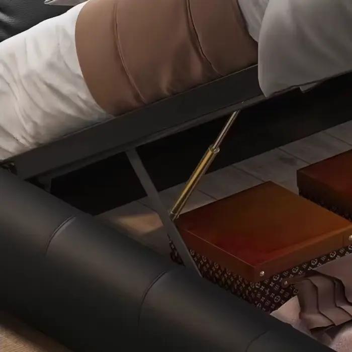 Lit de chambre en cuir pleine fleur