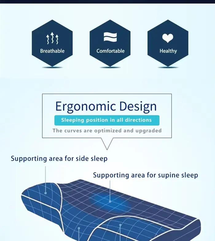 Oreiller orthopédique en mousse à mémoire de forme pour le cou