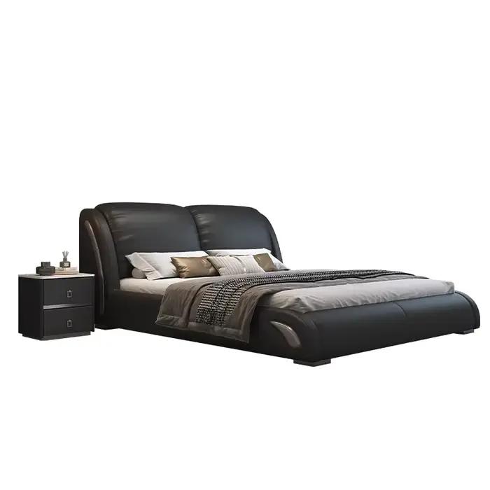 Lit double noir moderne de style italien pour chambre principale
