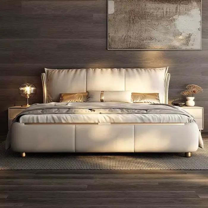 Cadre De lit moderne princesse Beige