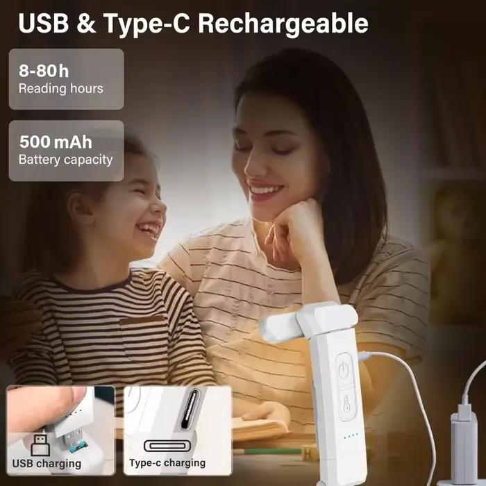 Lampe de lecture, lampe de livre rechargeable par USB pour lire la nuit au lit