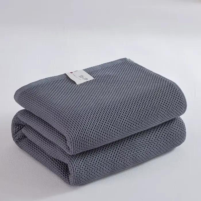Couverture en coton à carreaux gaufré fin pour lit