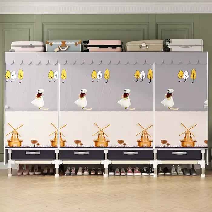 Armoire en tissu pliable Portable surdimensionnée pour chambre à coucher