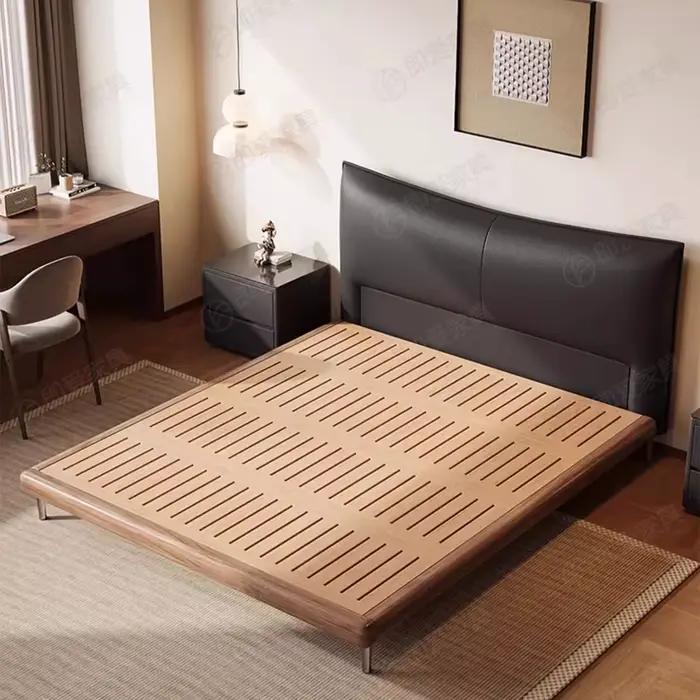 Cadre de lit Queen de luxe avec table de chevet