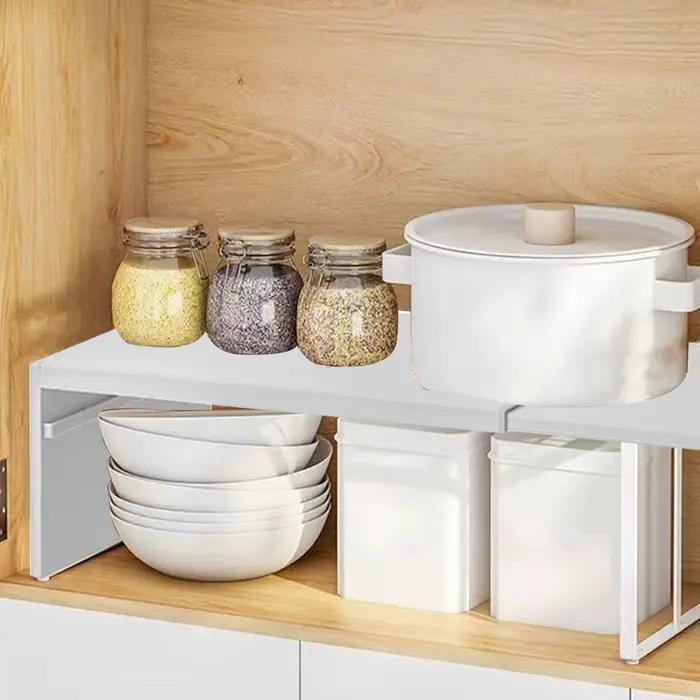 Étagère de rangement extensible et empilable pour armoire