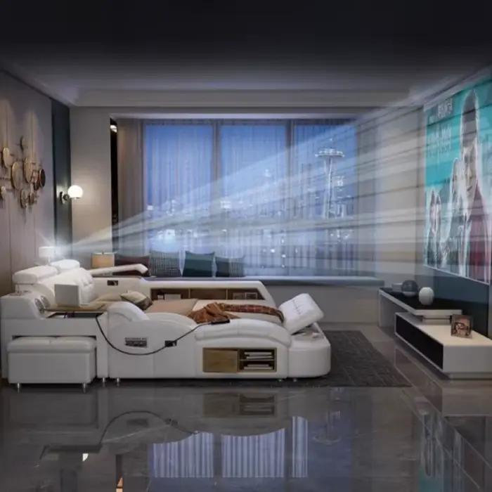 Lit double de luxe 180x200 avec rangement