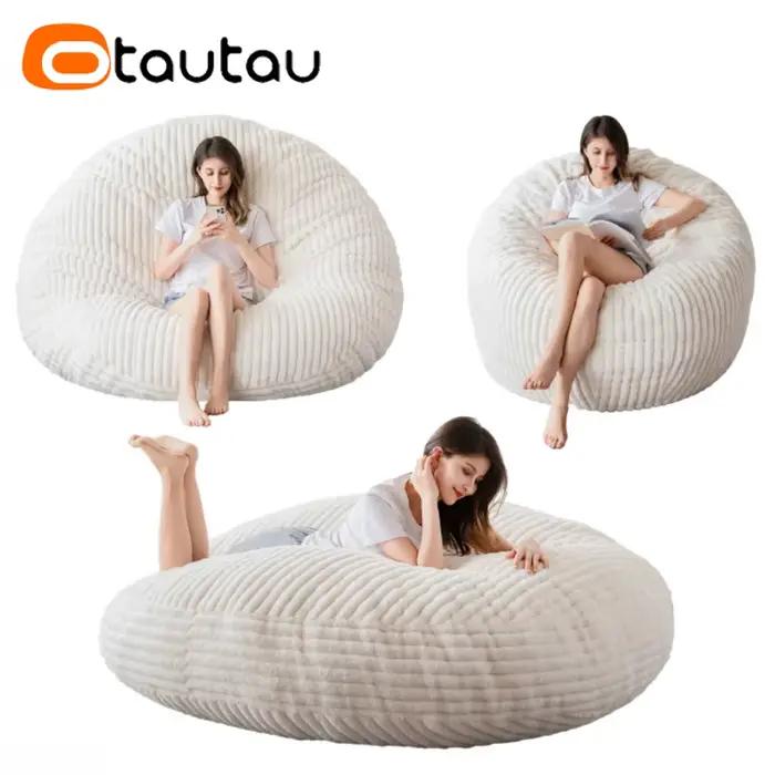 OTAUTAU 4/5 pieds géant fausse fourrure de lapin pouf