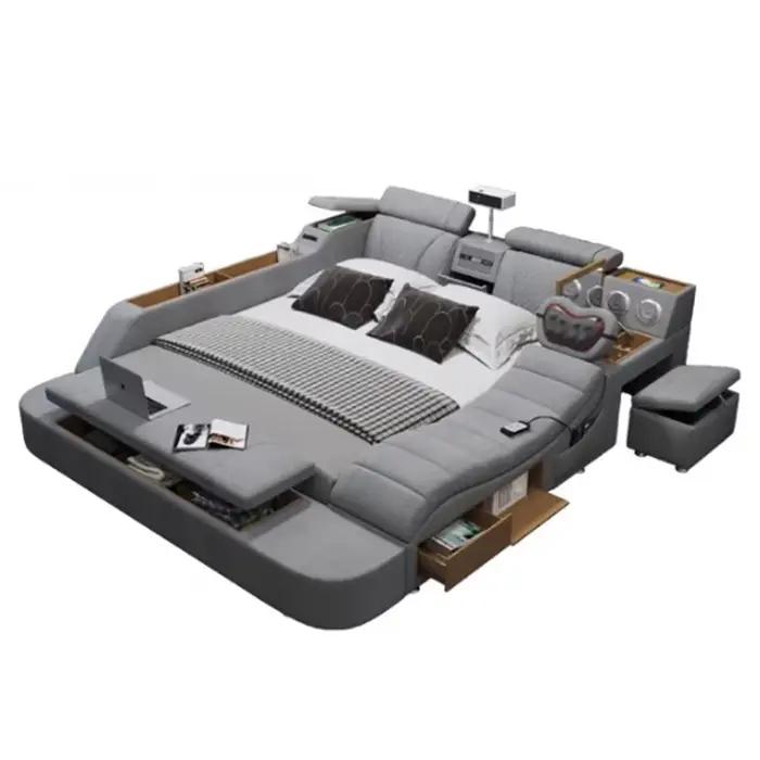 Lit de massage électrique Queen avec armoires esthétiques intégrées