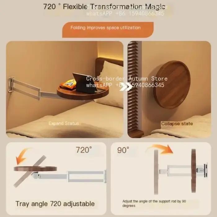 Étagère murale pliable pour chevet