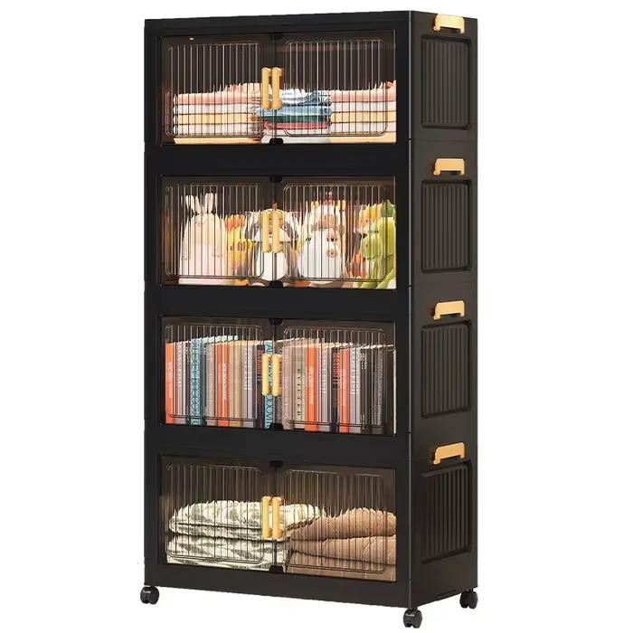 Armoire de rangement pliable en plastique avec double porte
