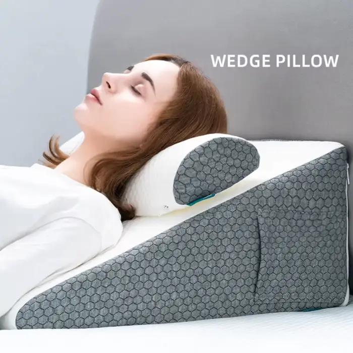 Paquet de 2 oreillers compensées de lit en mousse à mémoire de forme/oreiller de cou pour dos