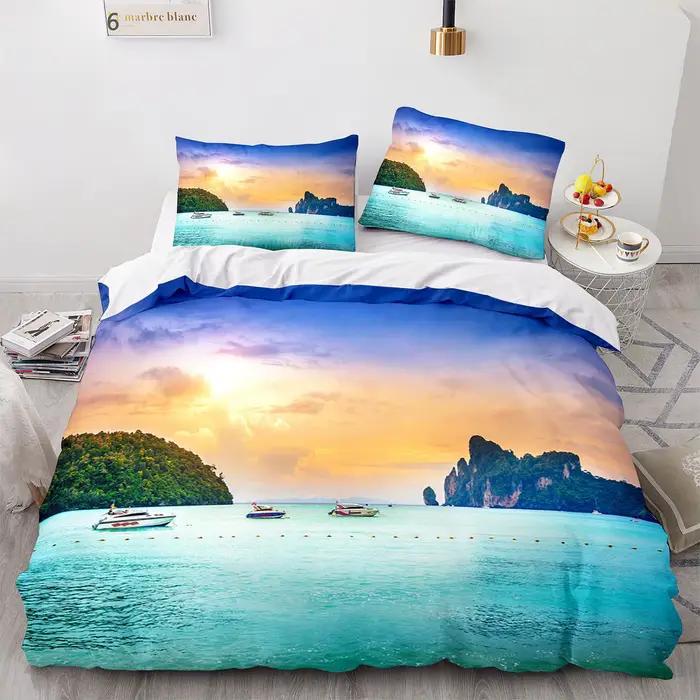 Ensemble de literie de paysage de bord de mer
