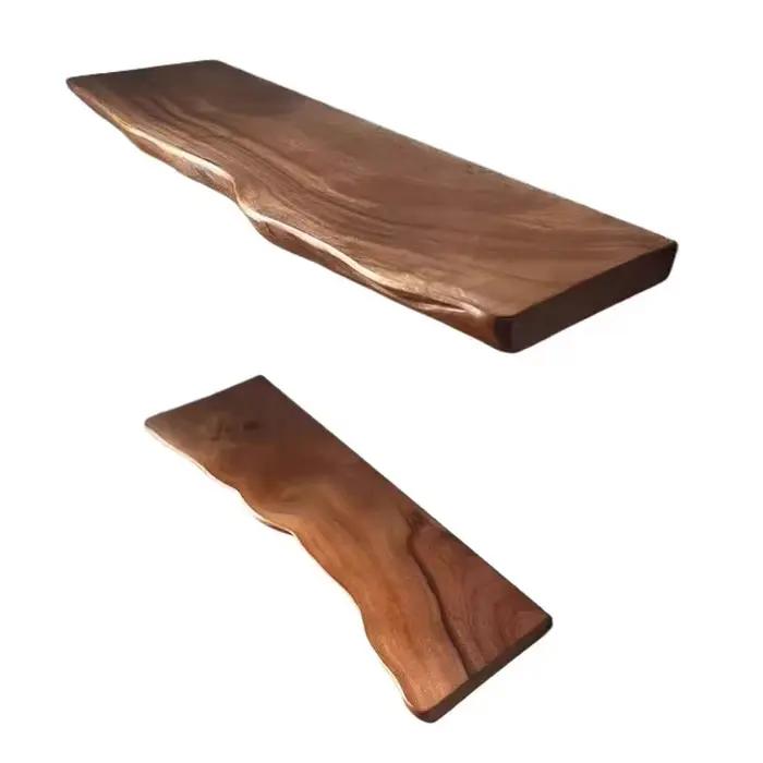 Étagère flottante en bois massif - Planche murale de présentation et de rangement pour salon/bureau