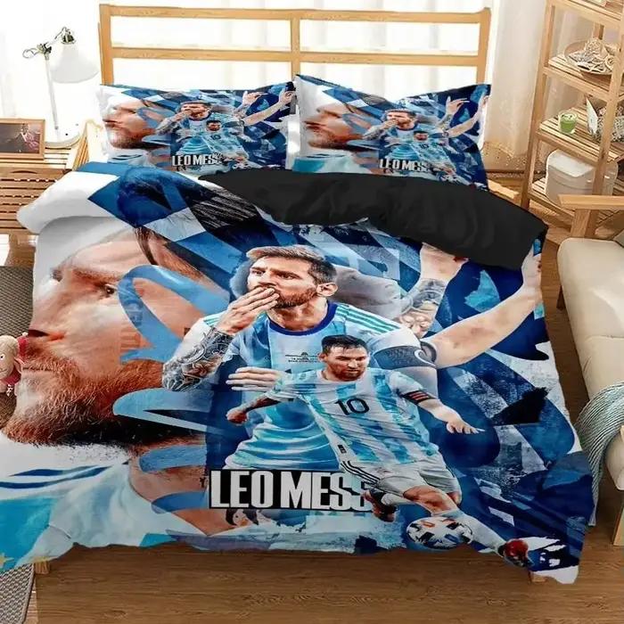 Messi Football Superstar ensemble de literie 3D imprimé fc barcelone housse de couette