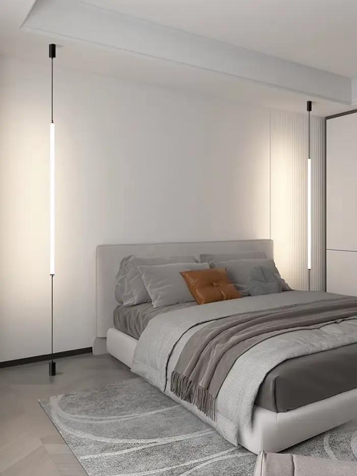 Ltalian design chambre chevet lampadaire minimaliste LED longue ligne lampe hôtel salon décoration créative