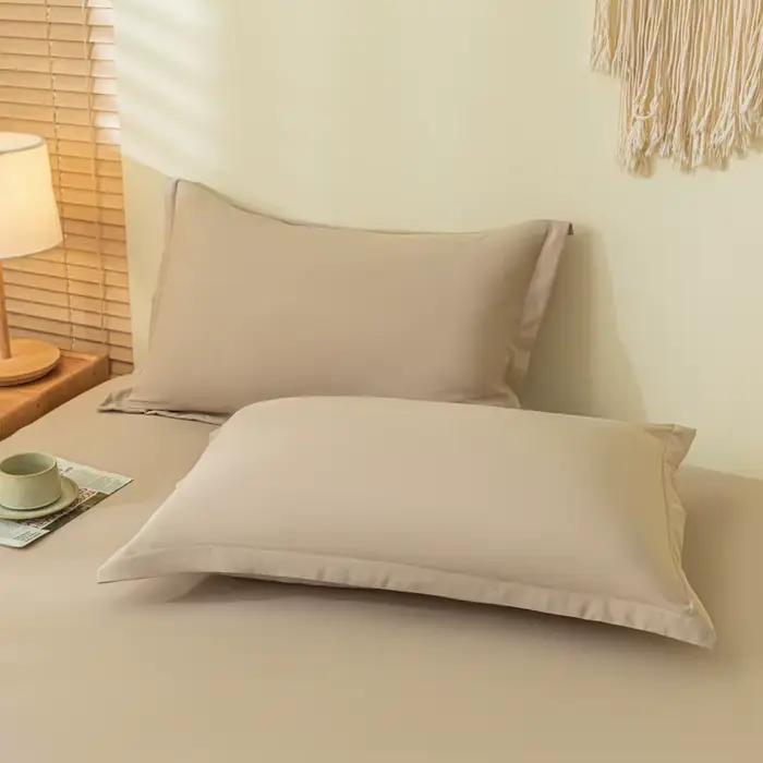 Ensemble de draps-housses brossés de couleur unie