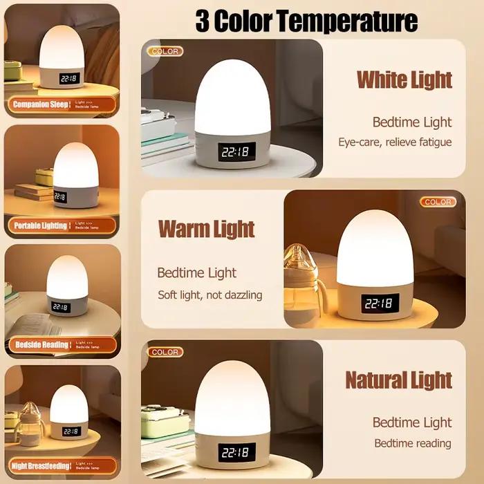 Tactile veilleuse Rechargeable 3 couleurs sans fil chambre de bébé lampe de chevet USB LED