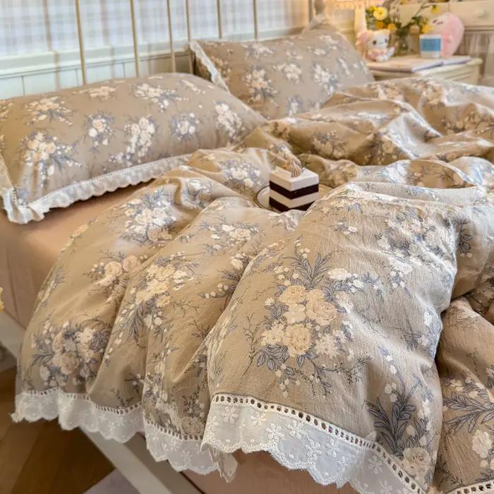 Ensemble de draps de lit à fleurs