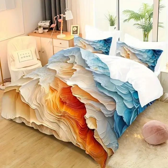 Ensemble de housse de couette en blocs de couleurs abstraites