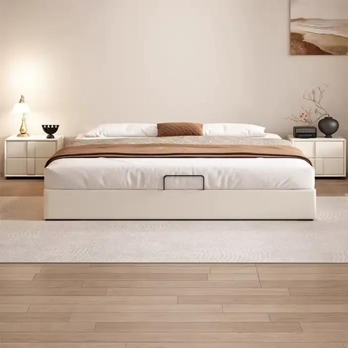 Lit de chambre à coucher de luxe 180x200 avec tiroirs de rangement italiens