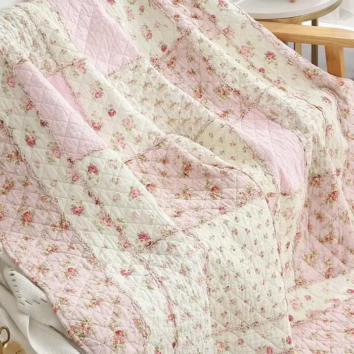 Couverture de couette en coton à fleurs