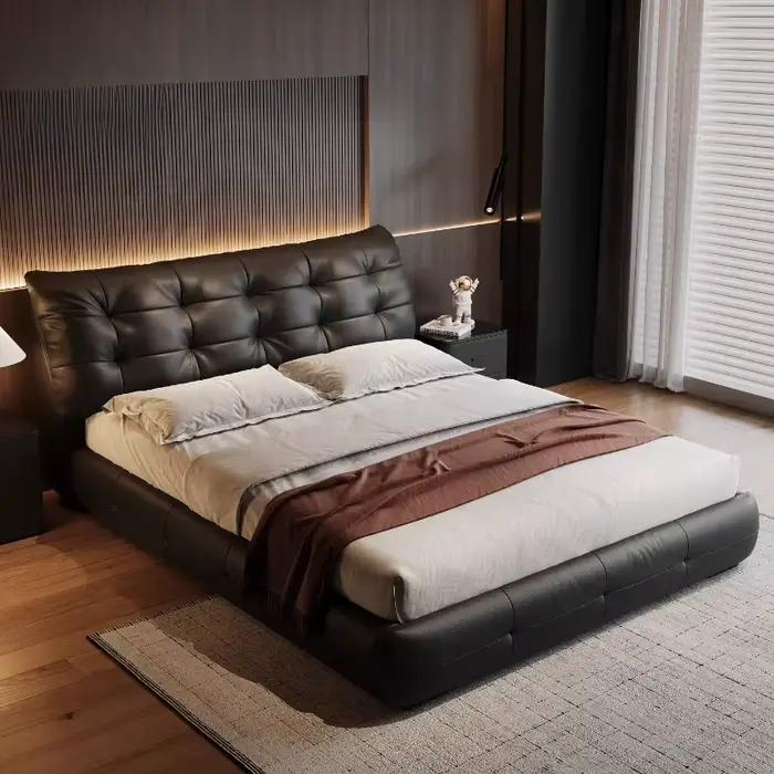 Lit double 150x200cm avec dossier souple