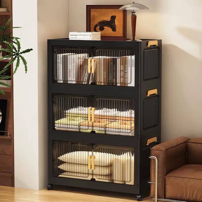 Armoire de rangement pliable en plastique avec double porte