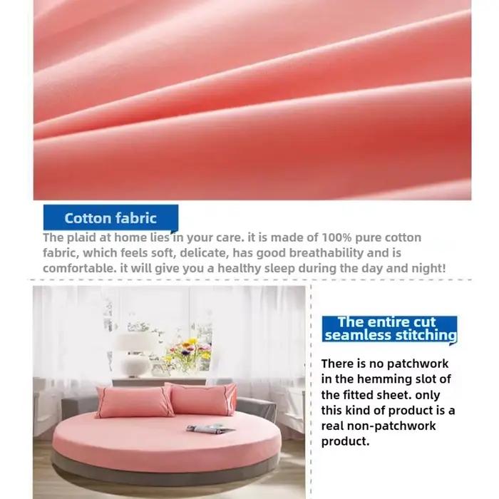 Drap de Lit Rond 100% Coton avec Bande artificiel astique