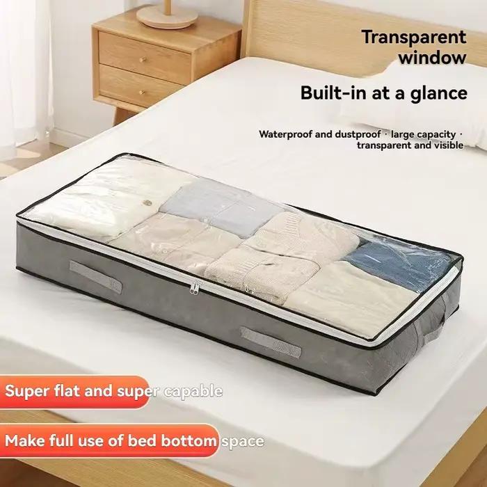 La boîte de rangement épaisse de grande taille sous le lit peut contenir des vêtements