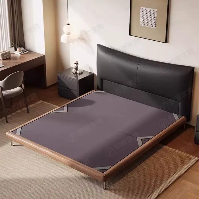 Cadre de lit Queen de luxe avec table de chevet