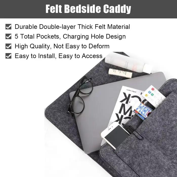 Pochettes de lit, rangement de chevet pouvant contenir un téléphone de livre de magazines de tablette