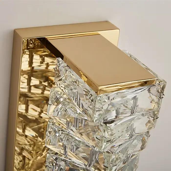 Lumière de luxe cristal hôtel fond mur salon chambre tête de lit nordique minimaliste moderne couloir escalier