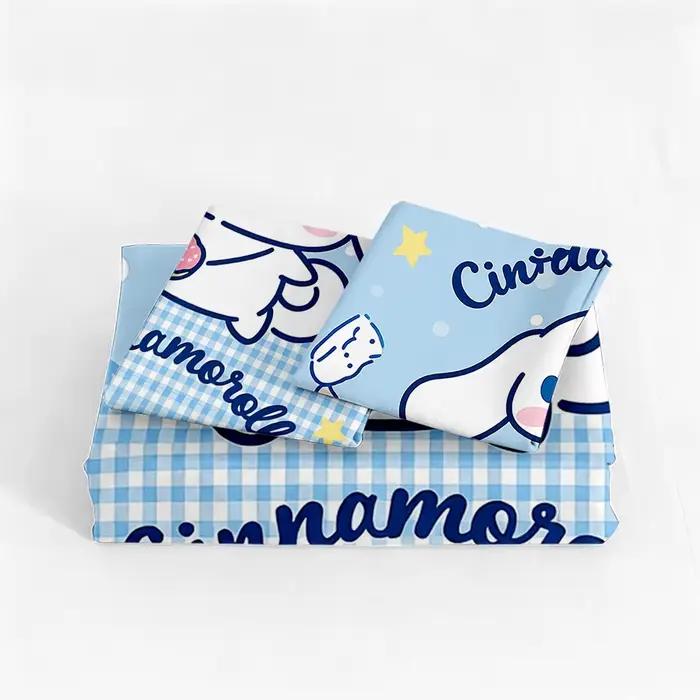 Ensemble de literie 3 pièces à impression numérique haute définition avec motif de dessin animé Cinnamoroll