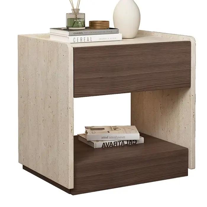 Table de Chevet Tendance Nordique Luxe Moderne Vintage avec Rangement et Présentoir Esthétique – Meuble de Chambre