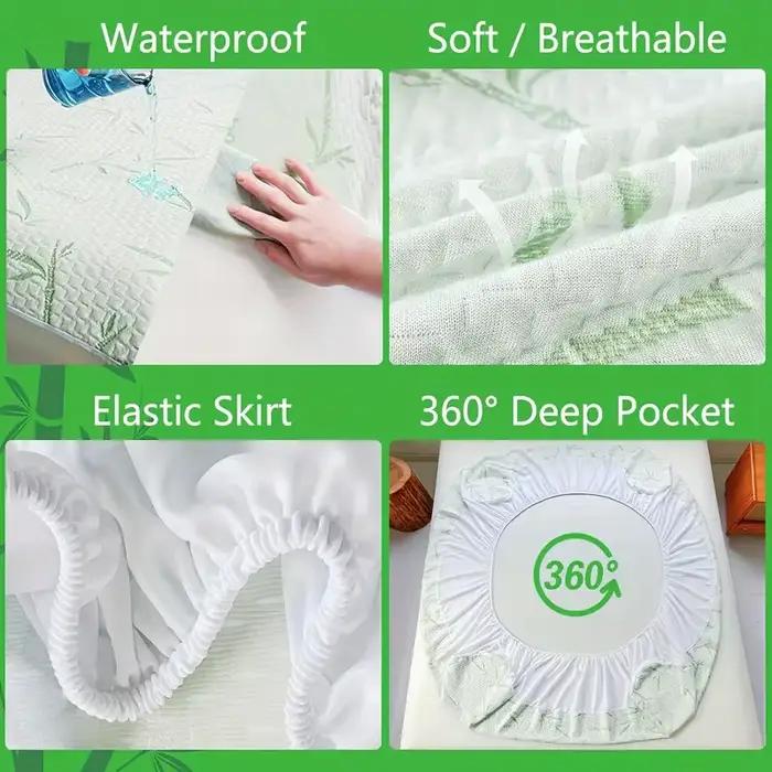 Housse de matelas imperméable en bambou (sans taie d'oreiller)
