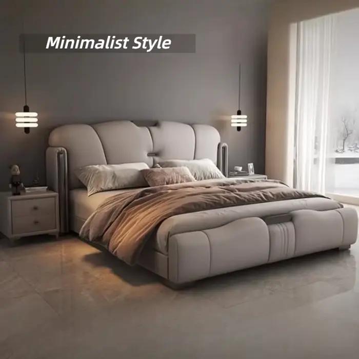 Lit double moderne de luxe minimaliste 180x200cm