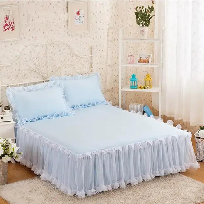 Jupe de lit en dentelle rose style princesse