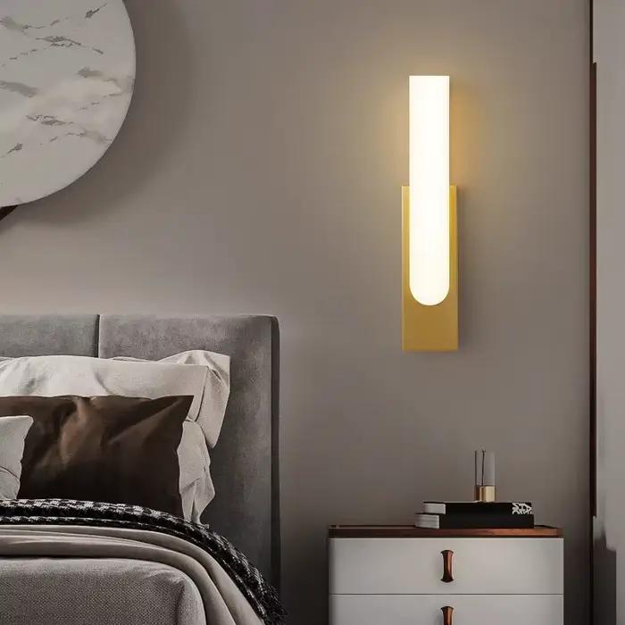 Applique murale LED en marbre doré de luxe