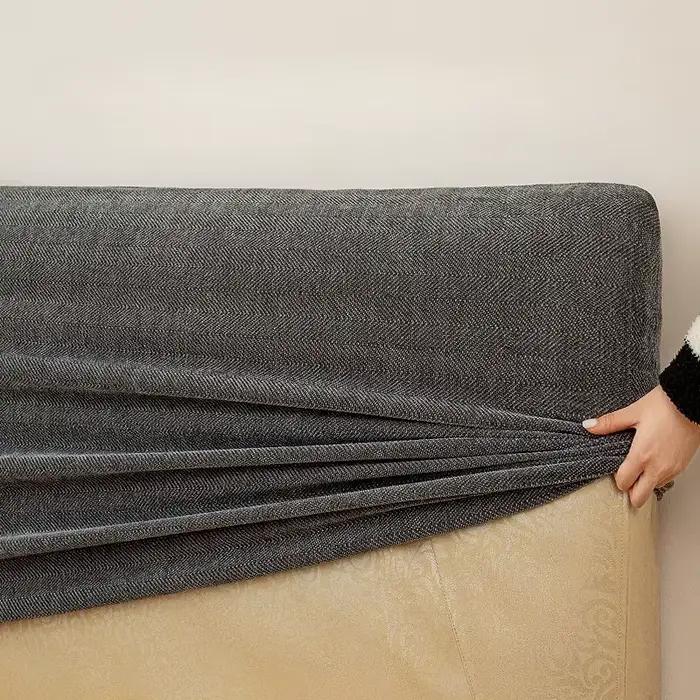 Housse de cadre de lit élastique en chenille