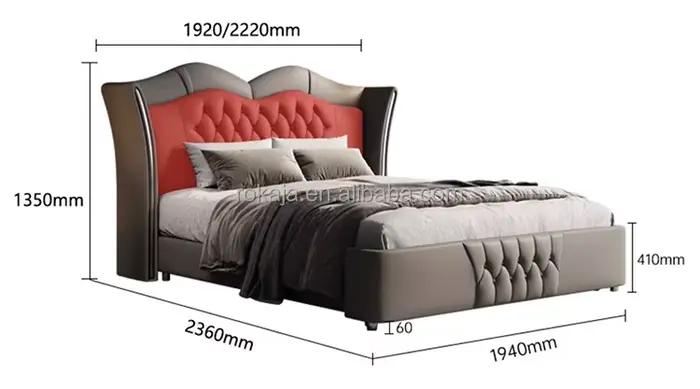 Lit en cuir de luxe moderne